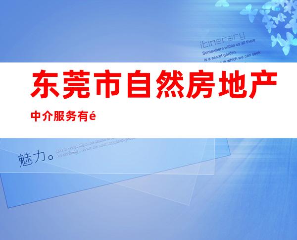 东莞市自然房地产中介服务有限公司