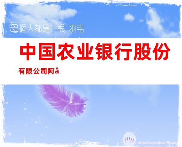 中国农业银行股份有限公司阿勒泰新城(兵团)支行