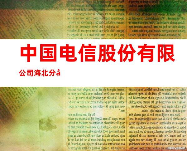 中国电信股份有限公司海北分公司西海运营部