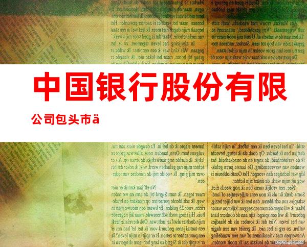 中国银行股份有限公司包头市东河支行