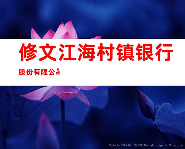 修文江海村镇银行股份有限公司