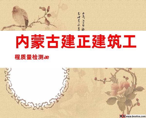 内蒙古建正建筑工程质量检测有限公司
