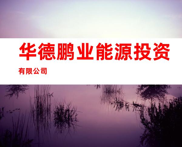 华德鹏业能源投资有限公司