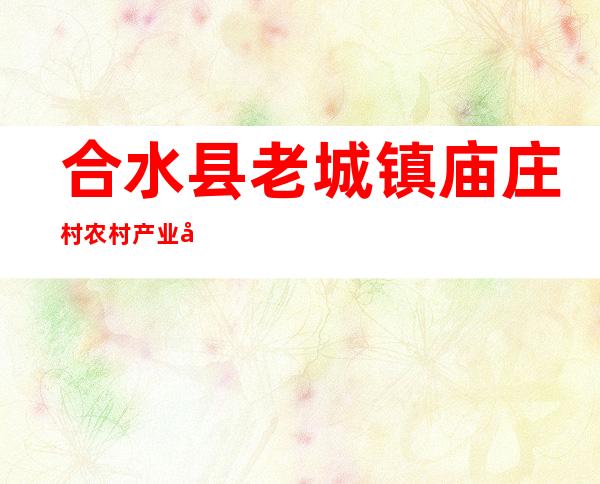 合水县老城镇庙庄村农村产业发展资金专业合作社