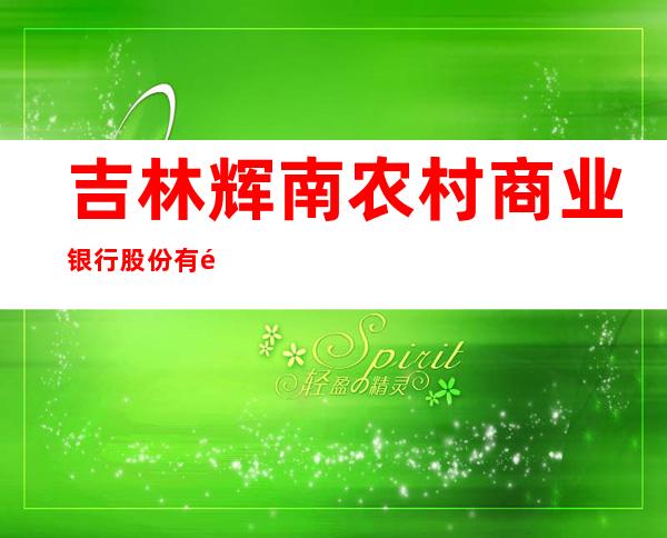 吉林辉南农村商业银行股份有限公司庆阳支行