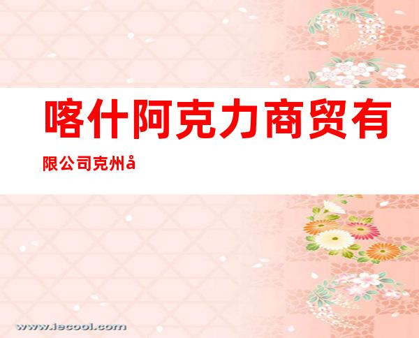 喀什阿克力商贸有限公司克州分公司