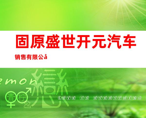固原盛世开元汽车销售有限公司