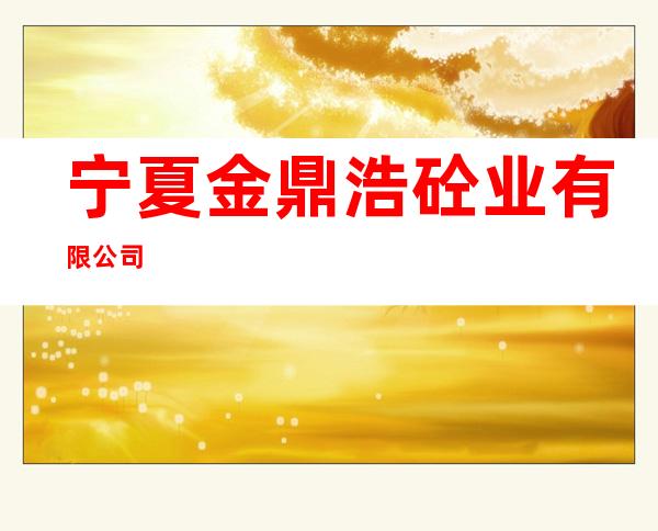 宁夏金鼎浩砼业有限公司
