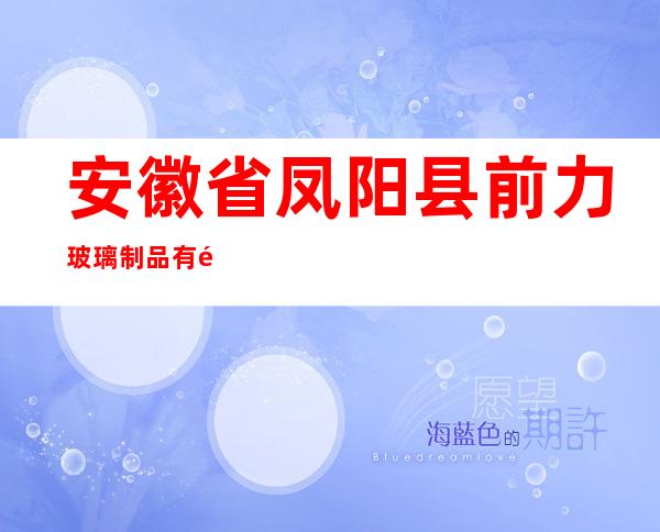 安徽省凤阳县前力玻璃制品有限公司（营销部）