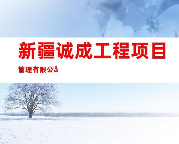 新疆诚成工程项目管理有限公司克州分公司