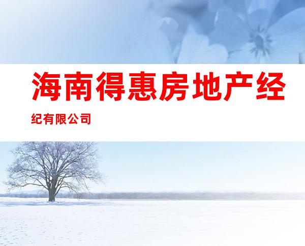 海南得惠房地产经纪有限公司