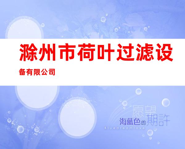 滁州市荷叶过滤设备有限公司