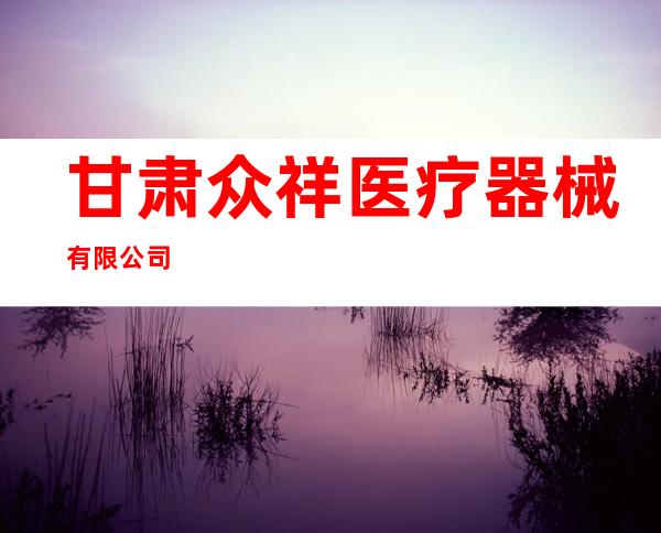 甘肃众祥医疗器械有限公司