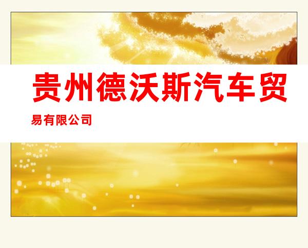 贵州德沃斯汽车贸易有限公司
