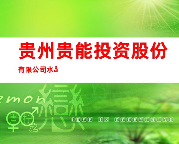 贵州贵能投资股份有限公司水城县鸡场乡攀枝花煤矿