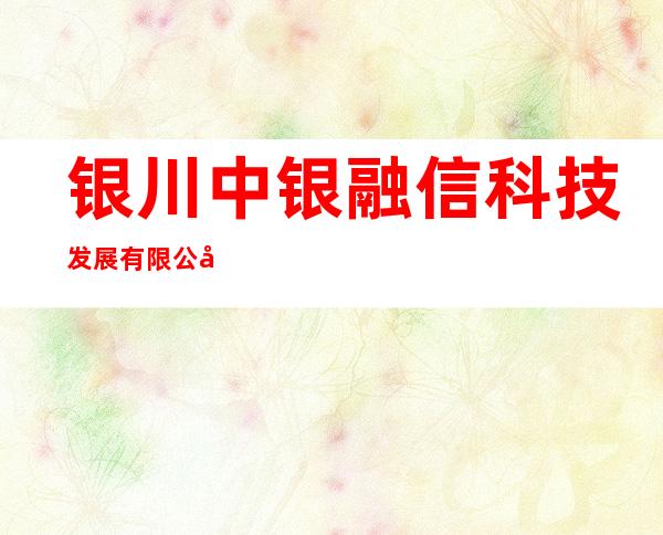 银川中银融信科技发展有限公司