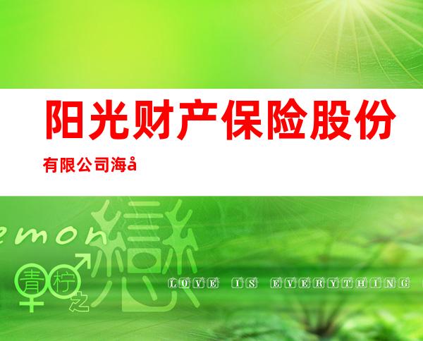 阳光财产保险股份有限公司海南州中心支公司