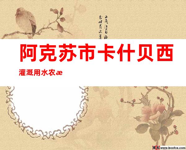 阿克苏市卡什贝西灌溉用水农民专业合作社